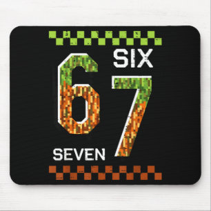6 7 sechs sieben Pixel-Gaming lustiges Meme 67 Jun Mousepad