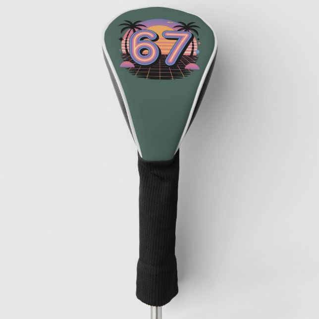 6 7 Sechs Sieben Vaporwave Gen Z Alpha Meme  Golf Headcover (Vorderseite)