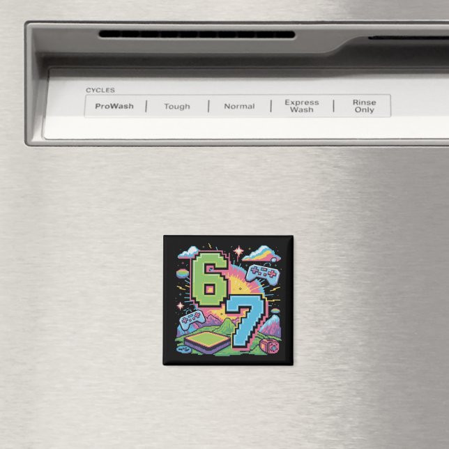 6 7 Six Seven Gaming Gen Z Alpha Meme Slang  Magnet (In Situ (Geschirrspüler))