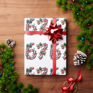6 7 Six Seven Gen Z Alpha Meme Slang Weihnachtsbel Geschenkpapier
