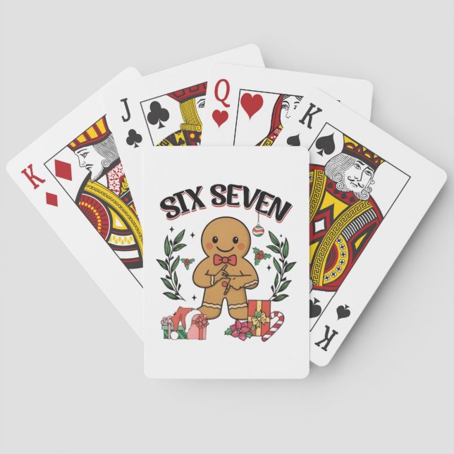 6 7 Six Seven Hand Gen Z Alpha Gingerbread Meme  Spielkarten (Rückseite)