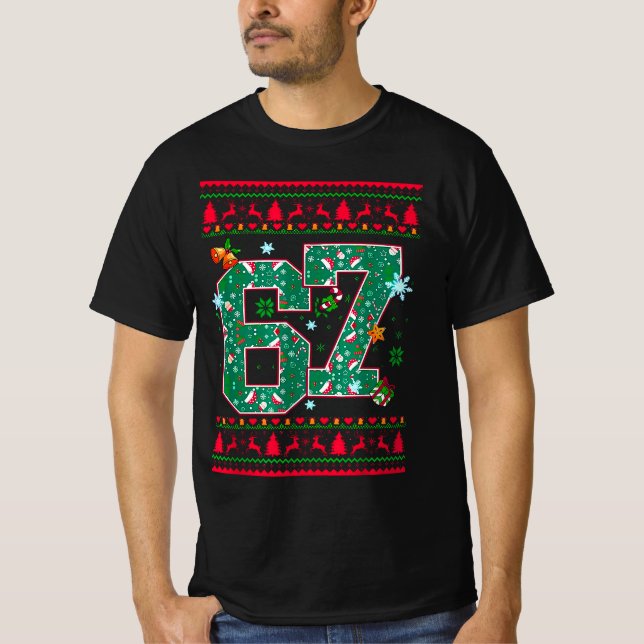 6 7 Six Seven hässlicher Weihnachtspullover Meme H T-Shirt (Vorderseite)