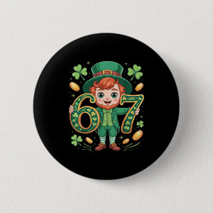 6 7 Six Seven Kobold 67 Humor St. Patricks Day Button