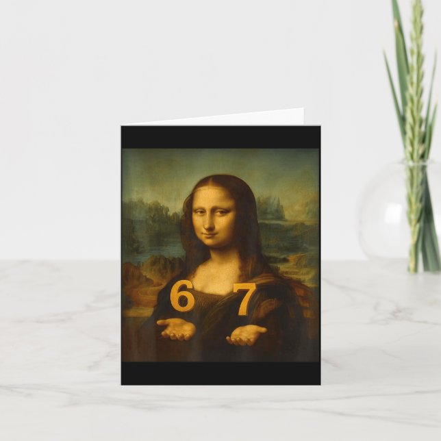 6 7 Six Seven Meme 67 Lustige Mona Lisa Gen Z Alph Karte (Vorderseite)