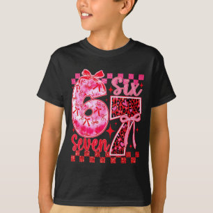 6 7 Six Seven Meme Coquette Bogen Leopard Herz Val T-Shirt