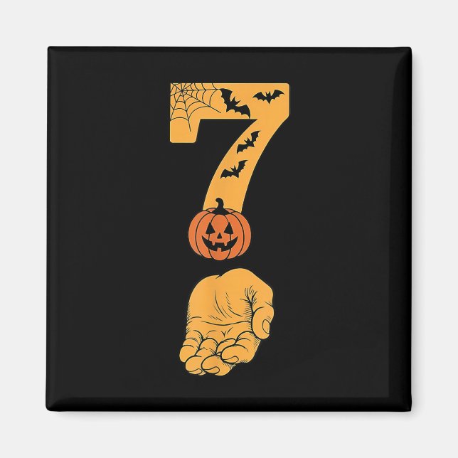 6 7 Six Seven Meme mit Hand Spinnennetz Halloween  Magnet (Vorne)