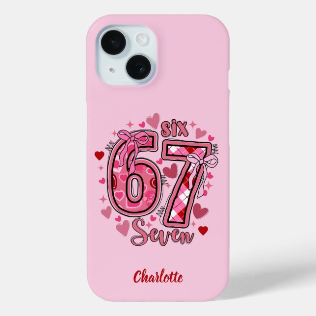 6 7 Six Seven Meme Trend Mädchen Name iPhone Hülle (Rückseite)