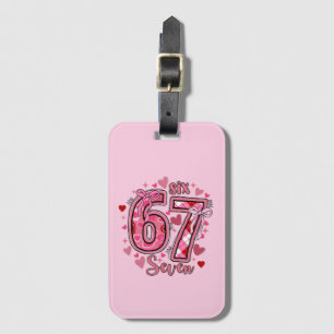 6 7 Six Seven Meme Trend Mädchen Rosa Name Gepäckanhänger