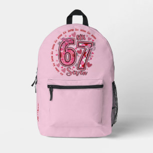 6 7 Six Seven Meme Trend Mädchen Rosa Rucksack