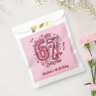 6 7 Six Seven Meme Trend Pink Girls 7th Birthday Geschenktütchen