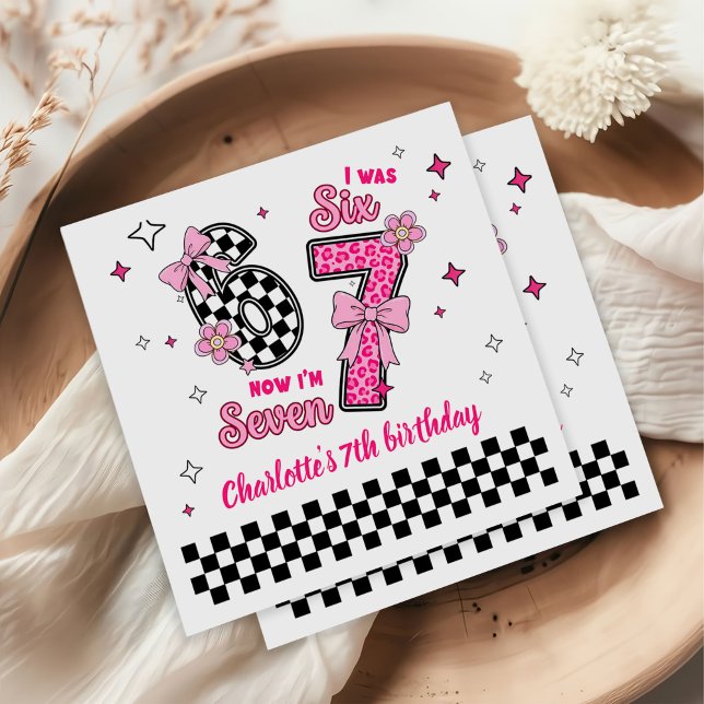 6 7 Six Seven Meme Trend Pink Girls 7th Birthday Serviette (Von Creator hochgeladen)