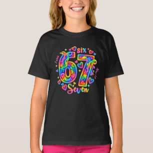 6 7 Six Seven Neon Regenbogen Leuchtend Mädchen 7. T-Shirt