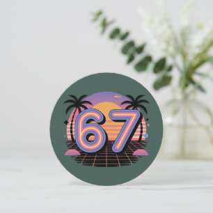 6 7 Six Seven Vaporwave Gen Z Alpha Meme Feiertagskarte