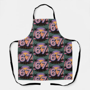 6 7 Six Seven Vaporwave Gen Z Alpha Meme Schürze