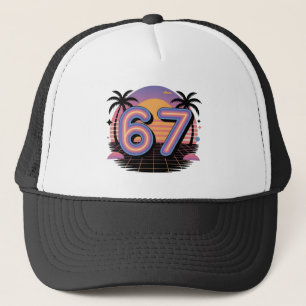 6 7 Six Seven Vaporwave Gen Z Alpha Meme Truckerkappe