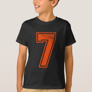6 7 Spinnennetze — Sonnenliches Halloween-KostümT- T-Shirt
