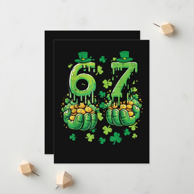 6 7 St Patricks Day Ankündigung (Vorderseite/Rückseite Beispiel)