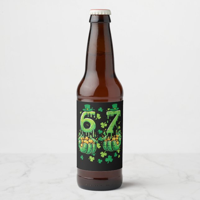 6 7 St Patricks Day Bierflaschenetikett (Vorderseite)