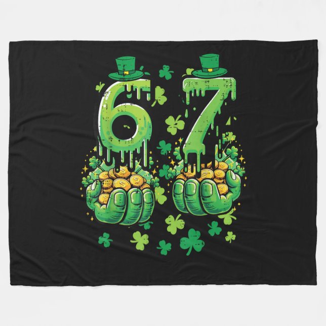 6 7 St Patricks Tag Fleecedecke (Vorderseite (Horizontal))
