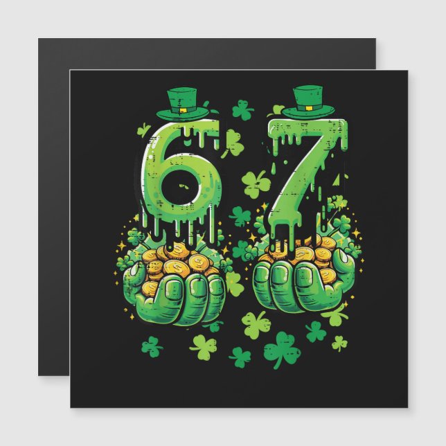 6 7 St. Patricks Tag Magnetkarte (Vorne/Hinten)