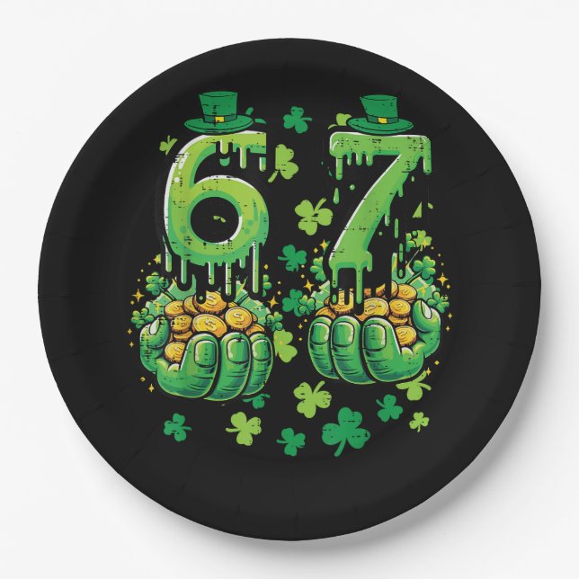 6 7 St Patricks Tag Pappteller (Vorderseite)