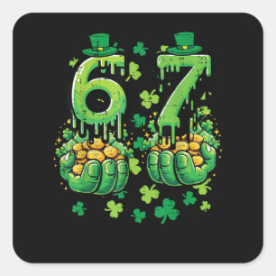6 7 St Patricks Tag Quadratischer Aufkleber