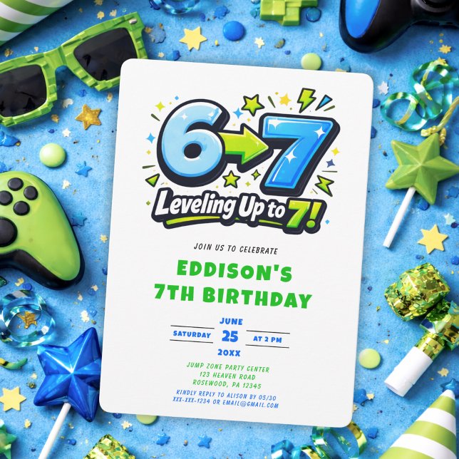 6 7 Trending Seven Birthday Party Invitation Einladung (Von Creator hochgeladen)