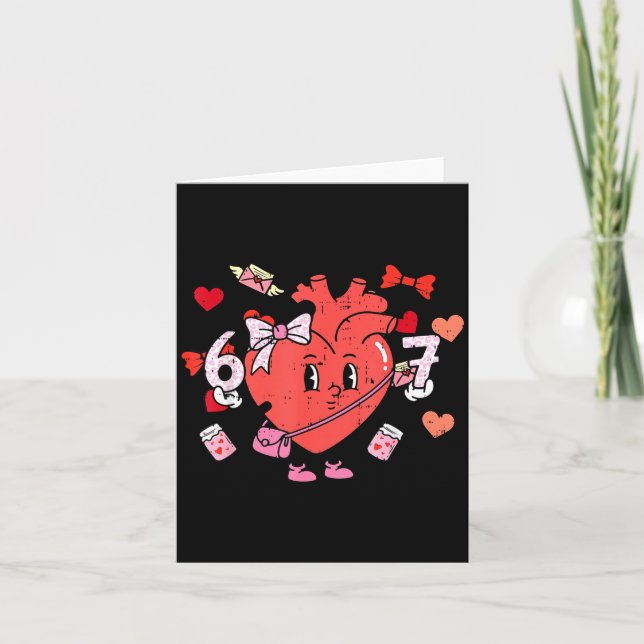 6 7 Valentines Day Women 67 Valentine Meme Six Sev Karte (Vorderseite)