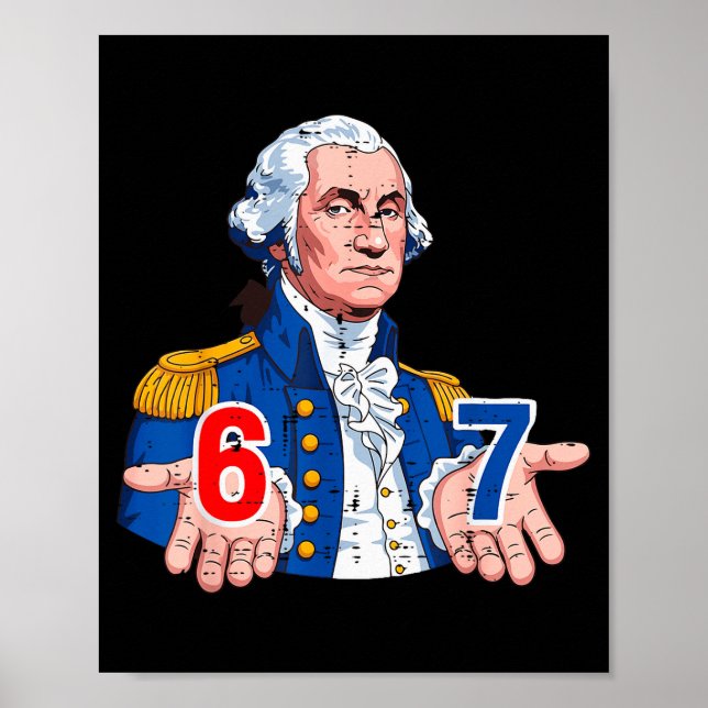 6 7 Washington Funny 67 Costume Meme Six Seven Kid Poster (Vorne)