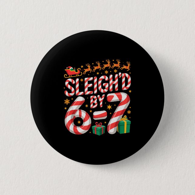 6-7 Weihnachten hässlicher Pullover Sechs Sieben X Button (Vorderseite)