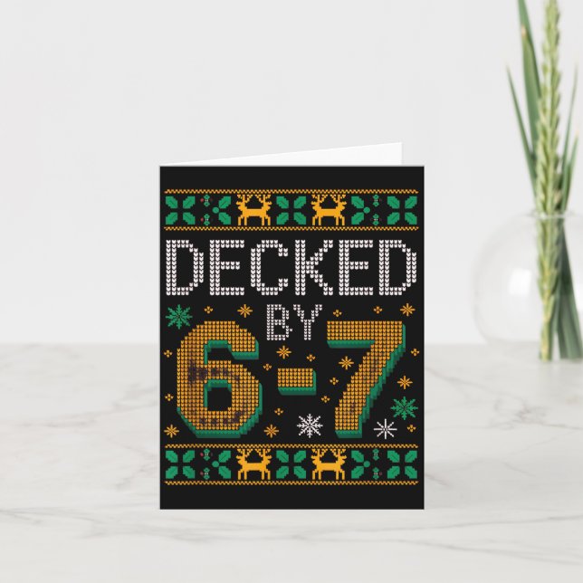 6-7 Weihnachten hässlicher Pullover Sechs Sieben X Karte (Vorderseite)