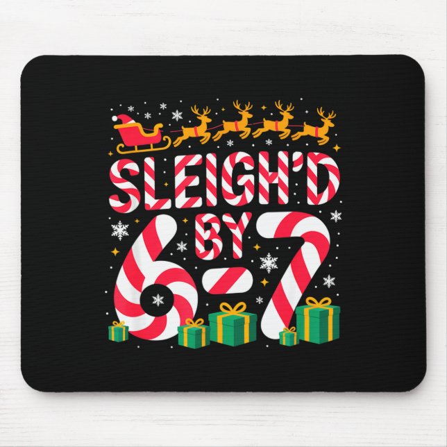 6-7 Weihnachten hässlicher Pullover Sechs Sieben X Mousepad (Vorne)