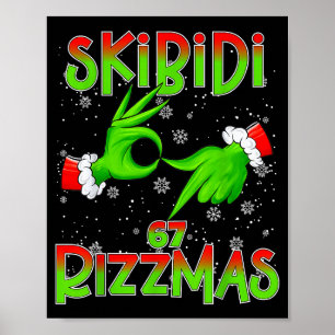 6 7 Weihnachten Skibidi Rizzmas 67 Meme Gen Alpha Poster