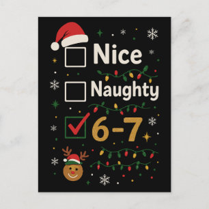 6-7 Weihnachts- Unartig-oder-Netter-Meme Postkarte