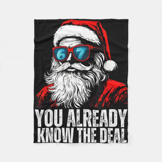 6 7 Weihnachtsmann Gesicht Six Seven Meme Lustig 6 Fleecedecke (Vorderseite)