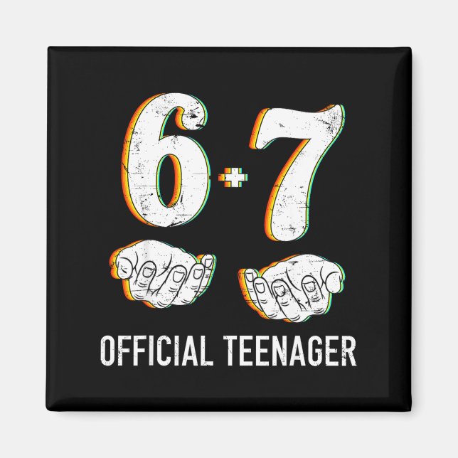 6+7 Year Old Boys Girls Teenager 13th Birthday Fun Magnet (Vorne)