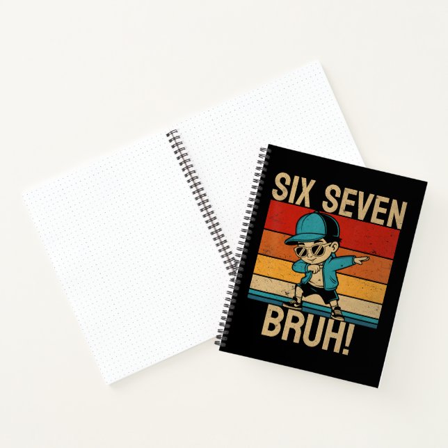  6 7 Zahlen Dabbing Sechs Sieben Bruh Notizbuch (Innenseite)