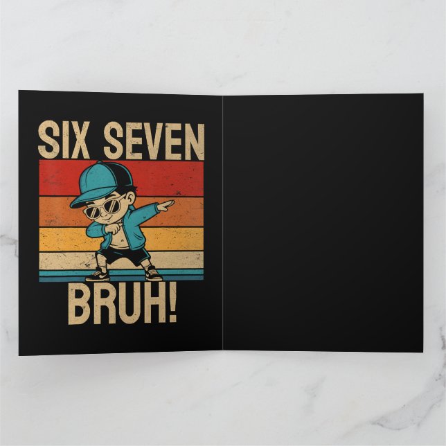  6 7 Zahlen Dabbing Six Seven Bruh Dankeskarte (Innenseite)