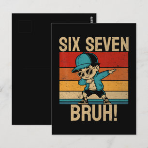 6 7 Zahlen Dabbing Six Seven Bruh Postkarte