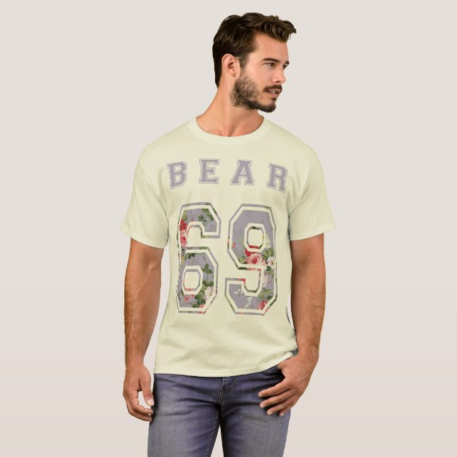 6 9 Blumen bear aufhält T-Shirt (Vorne ganz)