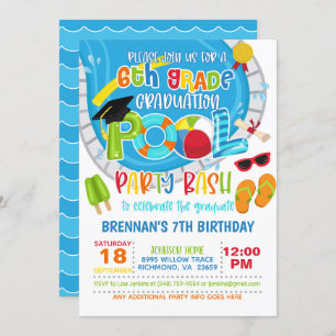 6. Abschluss Pool Party - Junge Einladung