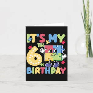 6. Autismus Geburtstagsparty 6 Jahre alter Autisti Karte
