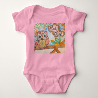 6. Baby Girl Twit Twoo Owl Bodysuit Baby Strampler