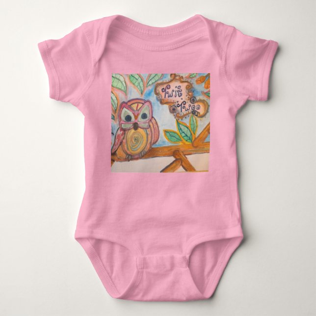 6. Baby Girl Twit Twoo Owl Bodysuit Baby Strampler