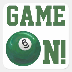 6 Ball Quadratischer Aufkleber