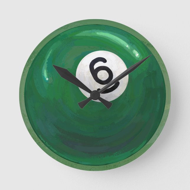 6 Ball Runde Wanduhr (Vorderseite)