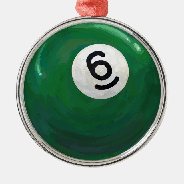 6 Ball Silbernes Ornament (Vorne)