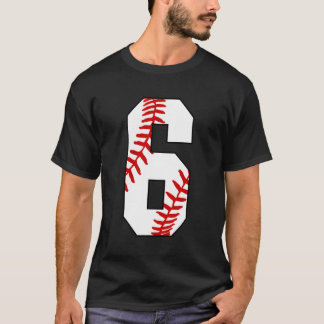 6 Baseball Mama 6th Player Jersey Anzahl 6 Jahre T-Shirt