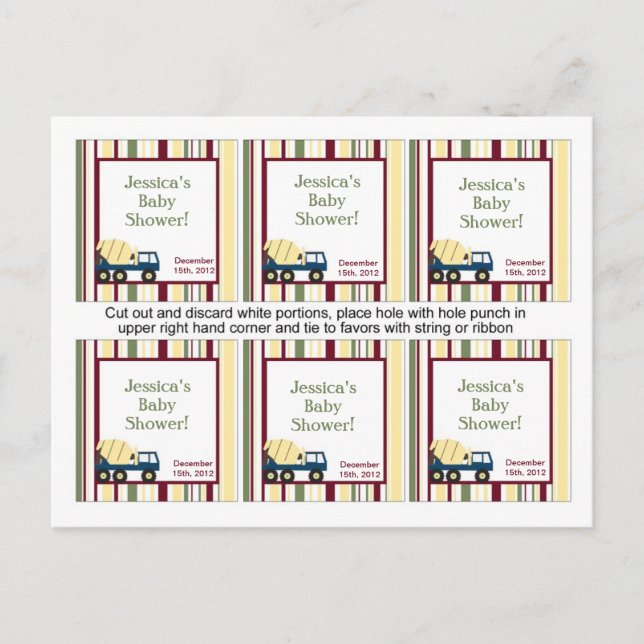 6 Bauzone - Gefälligkeitstags Einladungspostkarte (Vorderseite)