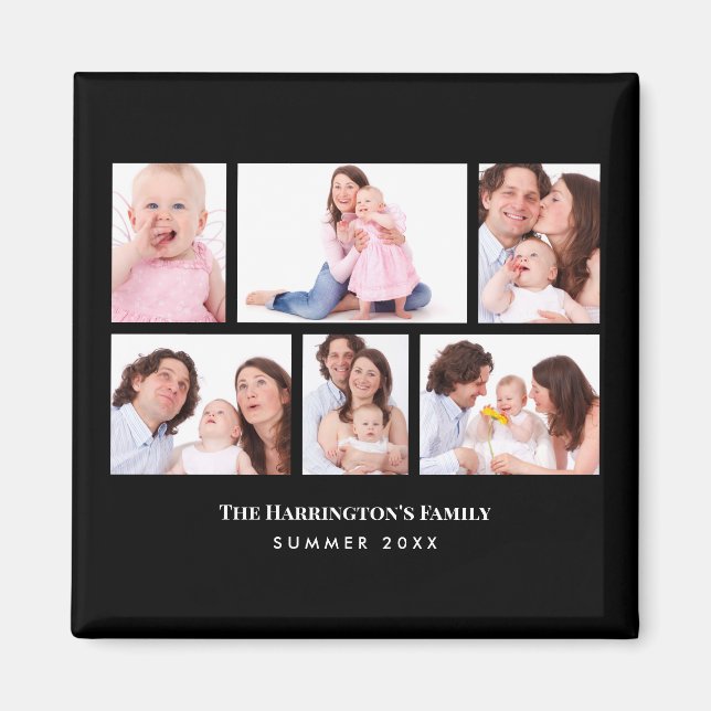 6 Bereiche Benutzerdefinierte schwarze Rahmen für  Magnet (Vorne)